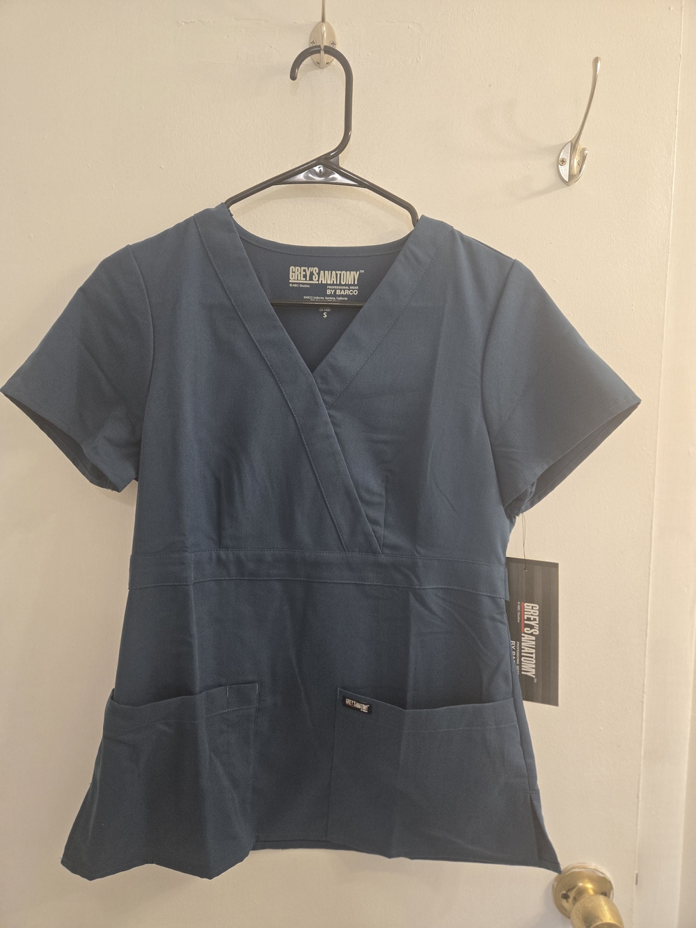 NWT Grey's Anatomy Teal Wrap V-Neck Scrub Top